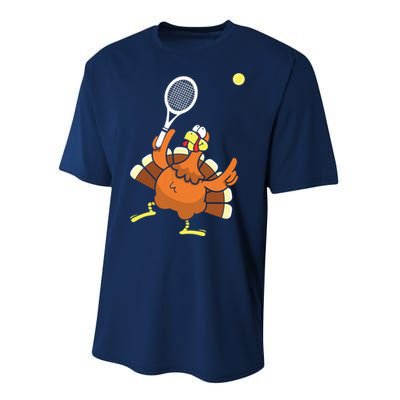 Turkey Tennis Sunset Retro Thanksgiving Sport Performance Sprint T-Shirt