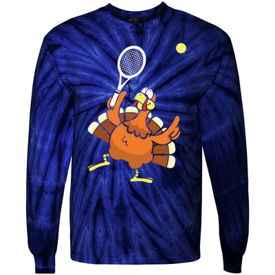 Turkey Tennis Sunset Retro Thanksgiving Sport Tie-Dye Long Sleeve Shirt