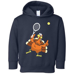 Turkey Tennis Sunset Retro Thanksgiving Sport Toddler Hoodie