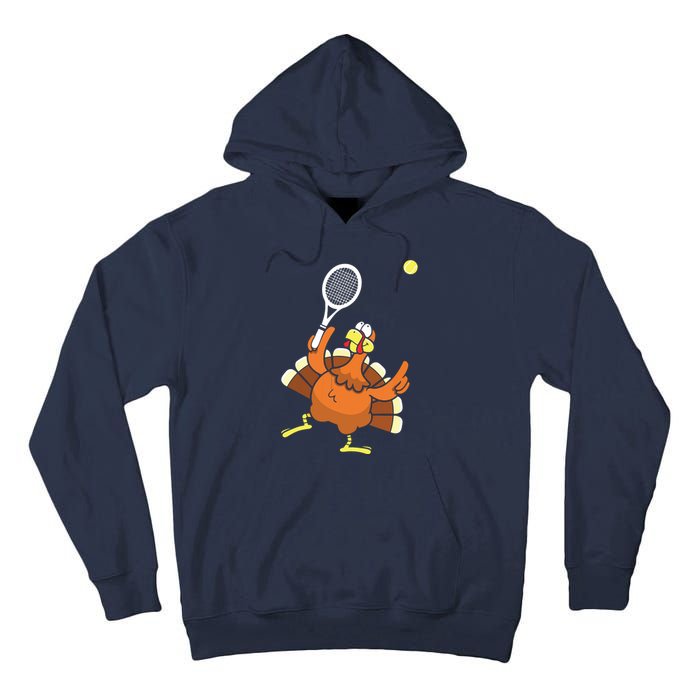 Turkey Tennis Sunset Retro Thanksgiving Sport Tall Hoodie