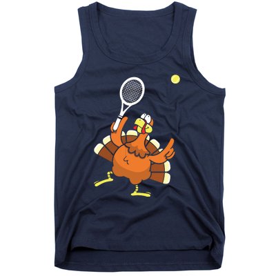 Turkey Tennis Sunset Retro Thanksgiving Sport Tank Top