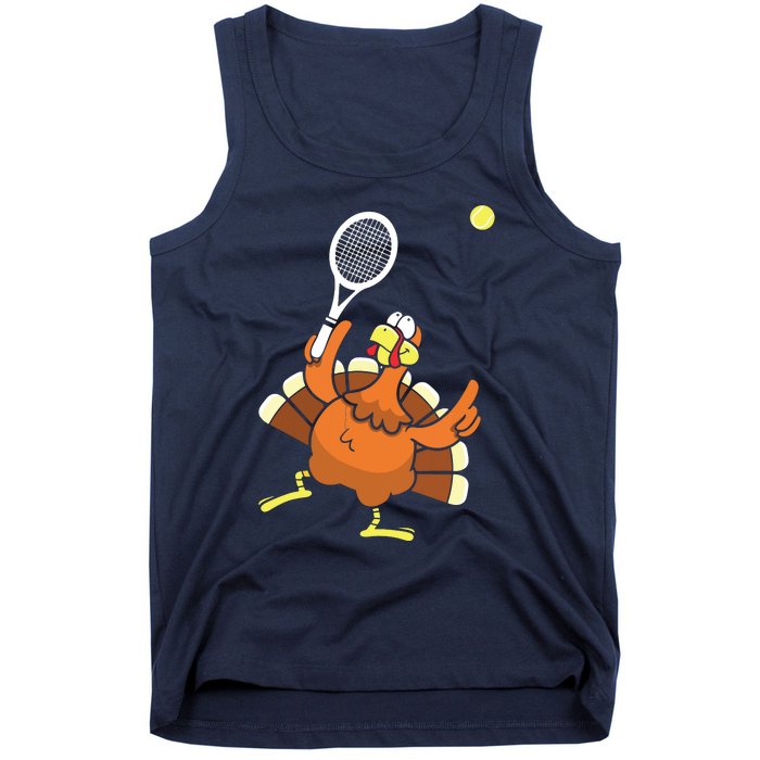 Turkey Tennis Sunset Retro Thanksgiving Sport Tank Top