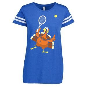 Turkey Tennis Sunset Retro Thanksgiving Sport Enza Ladies Jersey Football T-Shirt