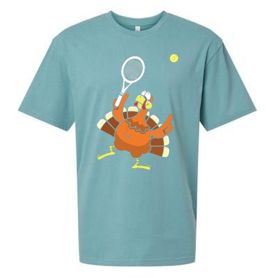 Turkey Tennis Sunset Retro Thanksgiving Sport Sueded Cloud Jersey T-Shirt