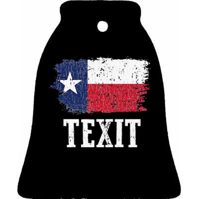 Texit Texas Secede Texan State Flag Texas State Pride Texit Ceramic Bell Ornament