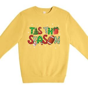 Tis The Season Football Xmas Tree Coffee Merry Christmas Gift Premium Crewneck Sweatshirt