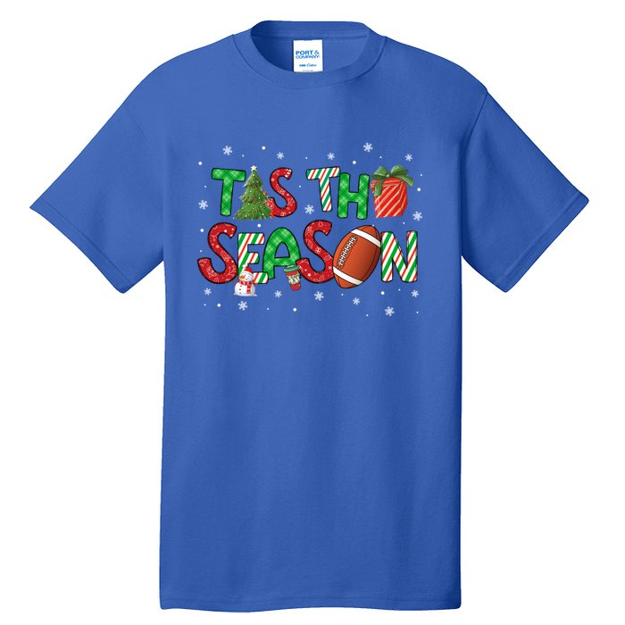 Tis The Season Football Xmas Tree Coffee Merry Christmas Gift Tall T-Shirt