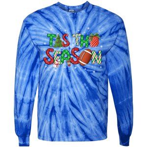 Tis The Season Football Xmas Tree Coffee Merry Christmas Gift Tie-Dye Long Sleeve Shirt