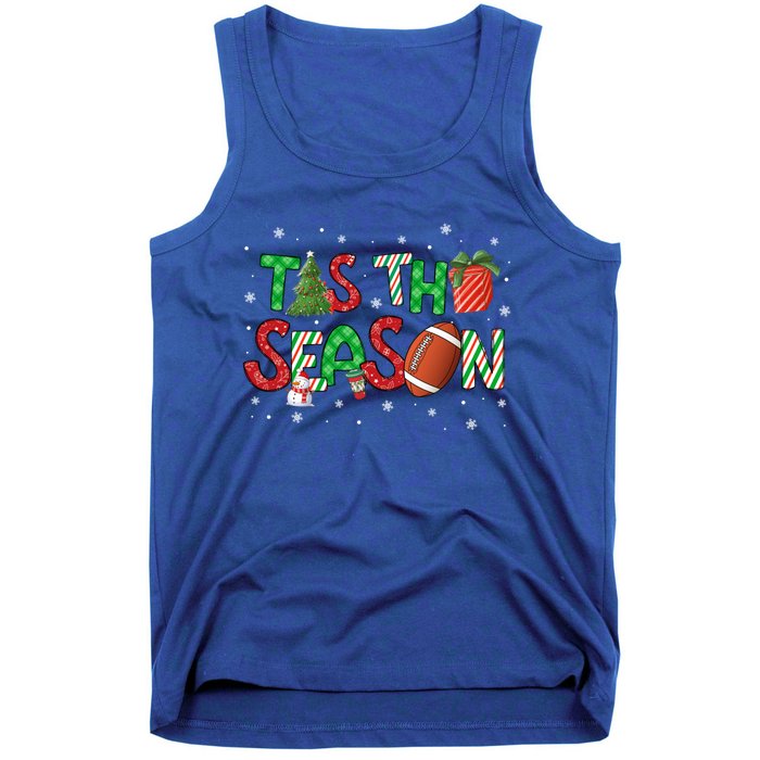 Tis The Season Football Xmas Tree Coffee Merry Christmas Gift Tank Top