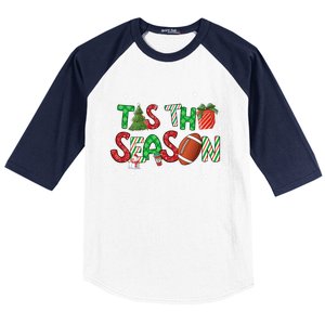 Tis The Season Football Xmas Tree Coffee Merry Christmas Gift Baseball Sleeve Shirt