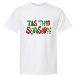 Tis The Season Football Xmas Tree Coffee Merry Christmas Gift Garment-Dyed Heavyweight T-Shirt