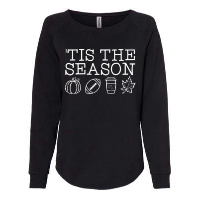 Tis The Season Autumn Pumpkins Cute Fall Leaves Womens California Wash Sweatshirt