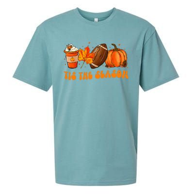 Tis The Season Football Fall Thanksgiving Sueded Cloud Jersey T-Shirt