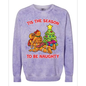 Tis The Season To Be Naughty Gingerbread Love Couple Gift Colorblast Crewneck Sweatshirt