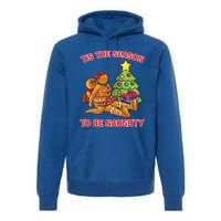 Tis The Season To Be Naughty Gingerbread Love Couple Gift Premium Hoodie