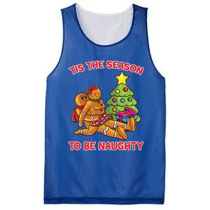 Tis The Season To Be Naughty Gingerbread Love Couple Gift Mesh Reversible Basketball Jersey Tank