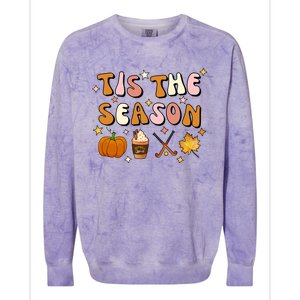 Tis The Season Field Hockey Pumpkin Latte Fall Thanksgiving Cute Gift Colorblast Crewneck Sweatshirt