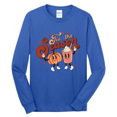 Tis The Season Pumpkin Boo 60s 70s Hippie Halloween Costume Gift Tall Long Sleeve T-Shirt