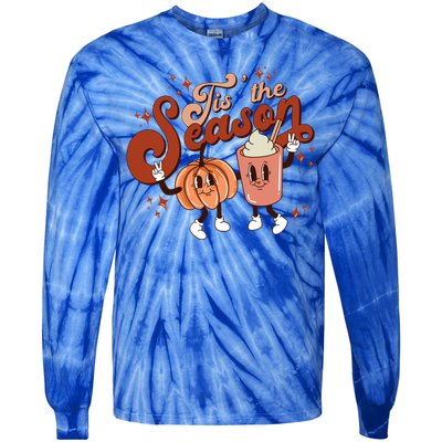 Tis The Season Pumpkin Boo 60s 70s Hippie Halloween Costume Gift Tie-Dye Long Sleeve Shirt