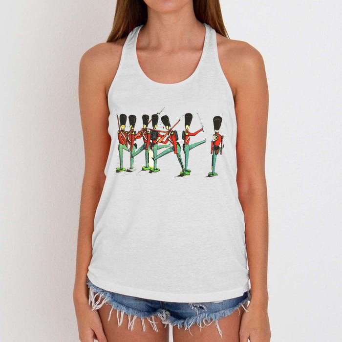 Toy Tin Soldiers Nutcracker Goofing Around Women's Knotted Racerback Tank