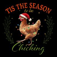 Tis The Season To Be Chicking Funny Christmas Chicken 7-Panel Snapback Hat