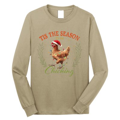 Tis The Season To Be Chicking Funny Christmas Chicken Long Sleeve Shirt