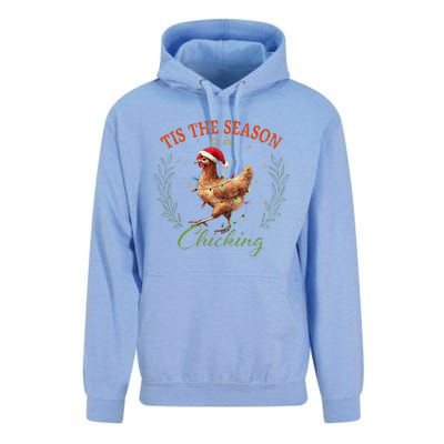 Tis The Season To Be Chicking Funny Christmas Chicken Unisex Surf Hoodie