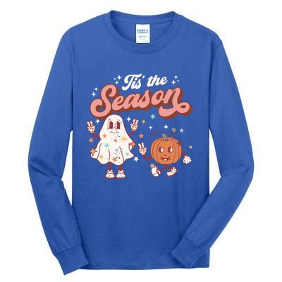 Tis' The Season Retro Halloween Party Funny Ghost Pumpkin Great Gift Tall Long Sleeve T-Shirt