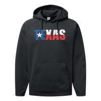 Texas Texas State Flag Vintage Texas Flag Texas State Performance Fleece Hoodie