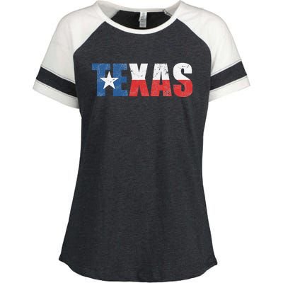 Texas Texas State Flag Vintage Texas Flag Texas State Enza Ladies Jersey Colorblock Tee