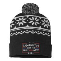 Tampon Tim Stop The Nasty Red Wave Retro Tim Walz Harris USA-Made Snowflake Beanie