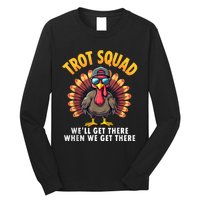 Turkey Trot Squad 2024 Funny Thanksgiving Turkey Running Long Sleeve Shirt