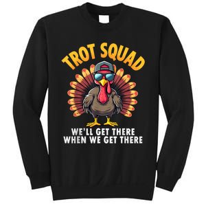 Turkey Trot Squad 2024 Funny Thanksgiving Turkey Running Sweatshirt