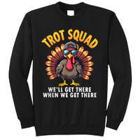 Turkey Trot Squad 2024 Funny Thanksgiving Turkey Running Sweatshirt