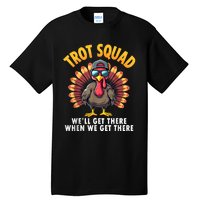 Turkey Trot Squad 2024 Funny Thanksgiving Turkey Running Tall T-Shirt