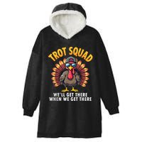 Turkey Trot Squad 2024 Funny Thanksgiving Turkey Running Hooded Wearable Blanket