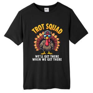 Turkey Trot Squad 2024 Funny Thanksgiving Turkey Running Tall Fusion ChromaSoft Performance T-Shirt