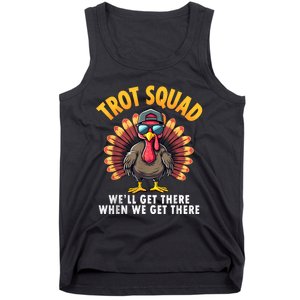 Turkey Trot Squad 2024 Funny Thanksgiving Turkey Running Tank Top