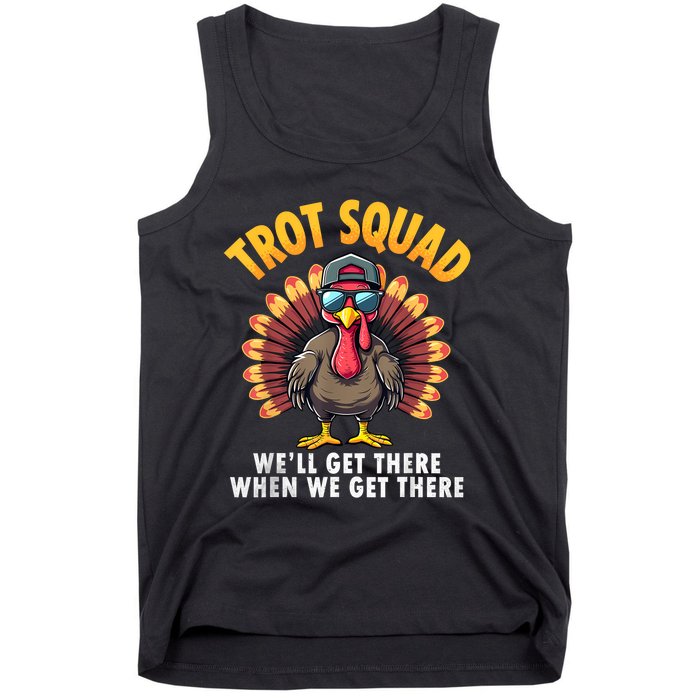 Turkey Trot Squad 2024 Funny Thanksgiving Turkey Running Tank Top