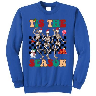 Tis The Season Funny Dancing Skeleton Christmas Retro Xmas Funny Gift Sweatshirt