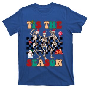 Tis The Season Funny Dancing Skeleton Christmas Retro Xmas Funny Gift T-Shirt