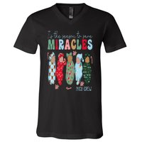 Tis The Season To Save Miracles NICU Crew Nurse Christmas V-Neck T-Shirt