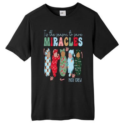 Tis The Season To Save Miracles NICU Crew Nurse Christmas Tall Fusion ChromaSoft Performance T-Shirt