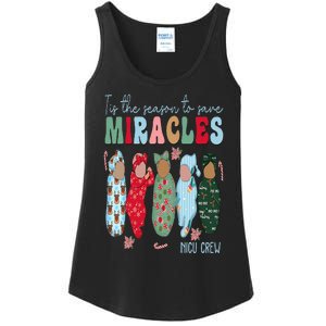 Tis The Season To Save Miracles NICU Crew Nurse Christmas Ladies Essential Tank