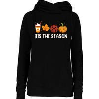 Tis The Season Coffee Fall Pickleball And Halloween Pumpkin Womens Funnel Neck Pullover Hood