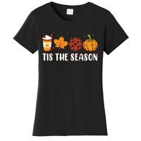 Tis The Season Coffee Fall Pickleball And Halloween Pumpkin Women's T-Shirt