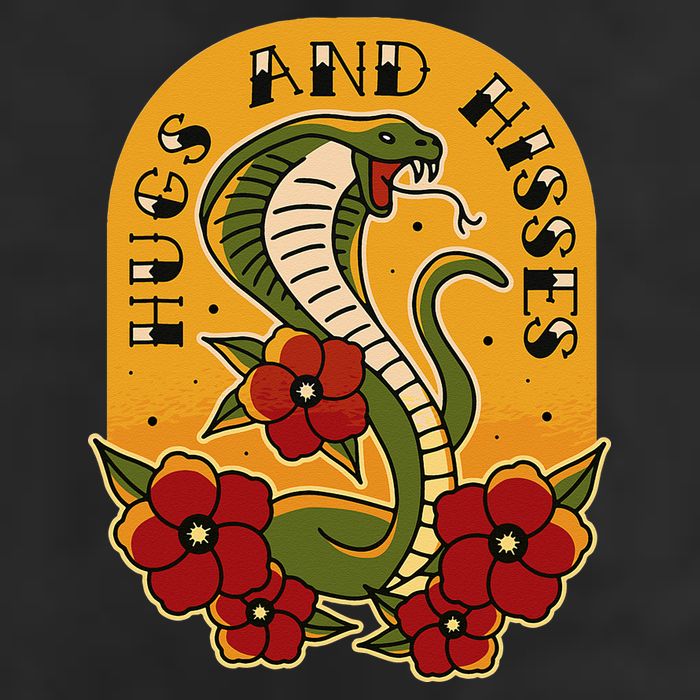 Traditional Tattoo Style Hugs And Hisses Cobra 11oz C Handle Ceramic Mug