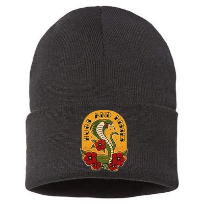 Traditional Tattoo Style Hugs And Hisses Cobra Sustainable Knit Beanie