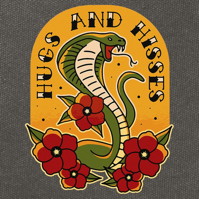 Traditional Tattoo Style Hugs And Hisses Cobra Cotton Canvas Backpack