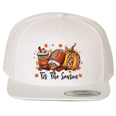Tis The Season Pumpkin Spice Latte Halloween Football Coffee Wool Snapback Cap